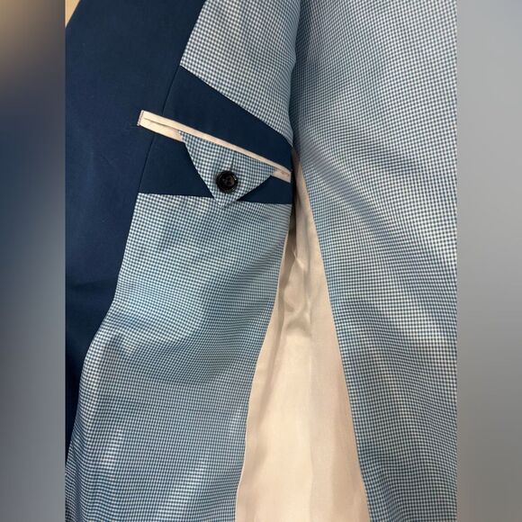 Express Extra Slim Fit Blue Stretch Suit Jacket and pants - Picture 9 of 16